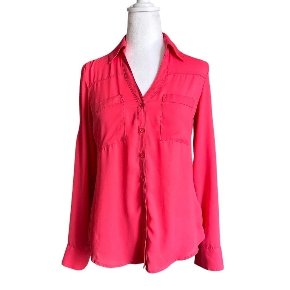 Express The PortoFino Roll Tab Button Down Collared Shirt Sz XS